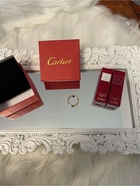 Cartier Love Gold Ring with Red Presentation Boxes